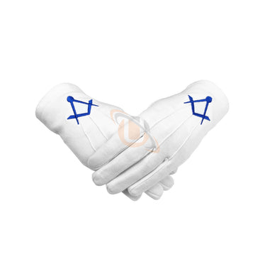 Masonic Cotton Gloves Thin Square and Compass Machine Embroidery - kitchcutlery
 - 1